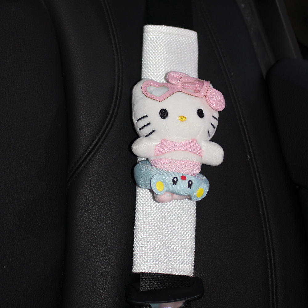 Funda Protectora de Hombro para Cinturón de Seguridad de Peluche Artificial Anti-estrangulamiento para Coche