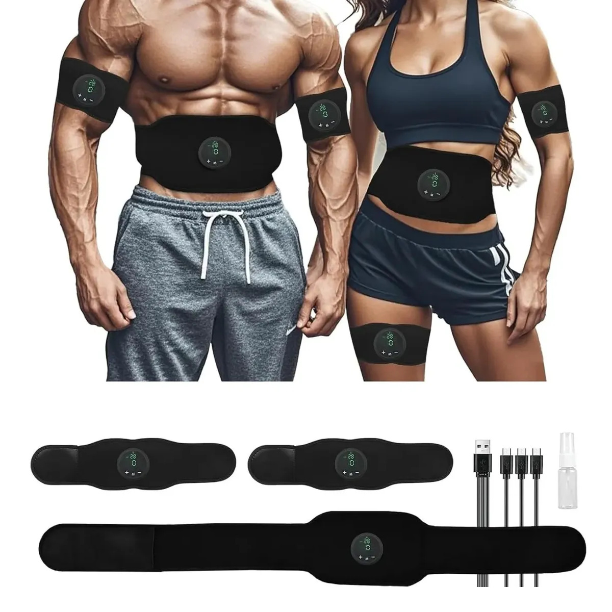 美客多EMS脉冲按摩腰带 家用运动按摩健腹器 ABS腹部肌肉训练器