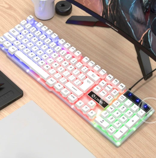 Комплект клавиатура и мышь GTX300, проводной USB-игровой набор, RGB подсветка, варианты белый/черный