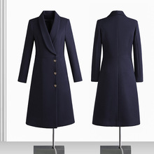空姐制服职业毛呢大衣女长款酒店前台售楼部工作服工装呢子外套冬