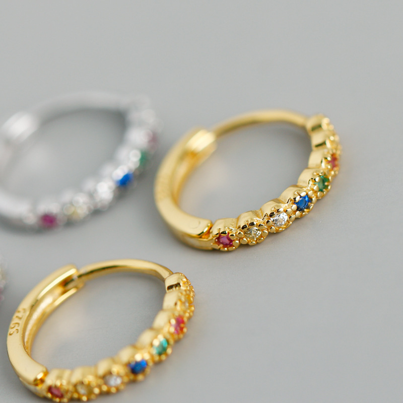 Mixed color zircon copper earrings wholesale Nihaojewelrypicture5