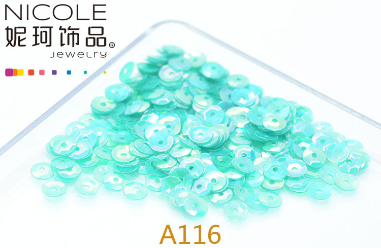 Austria importó lentejuelas 4mm cóncavo bordado francés Glitter Ropa Accesorios 10g Pack