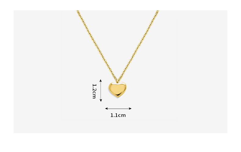 Cross-border Peach Heart Love Necklace  New Trendy 18k Real Gold Plating Titanium Steel Sweater Chain display picture 2