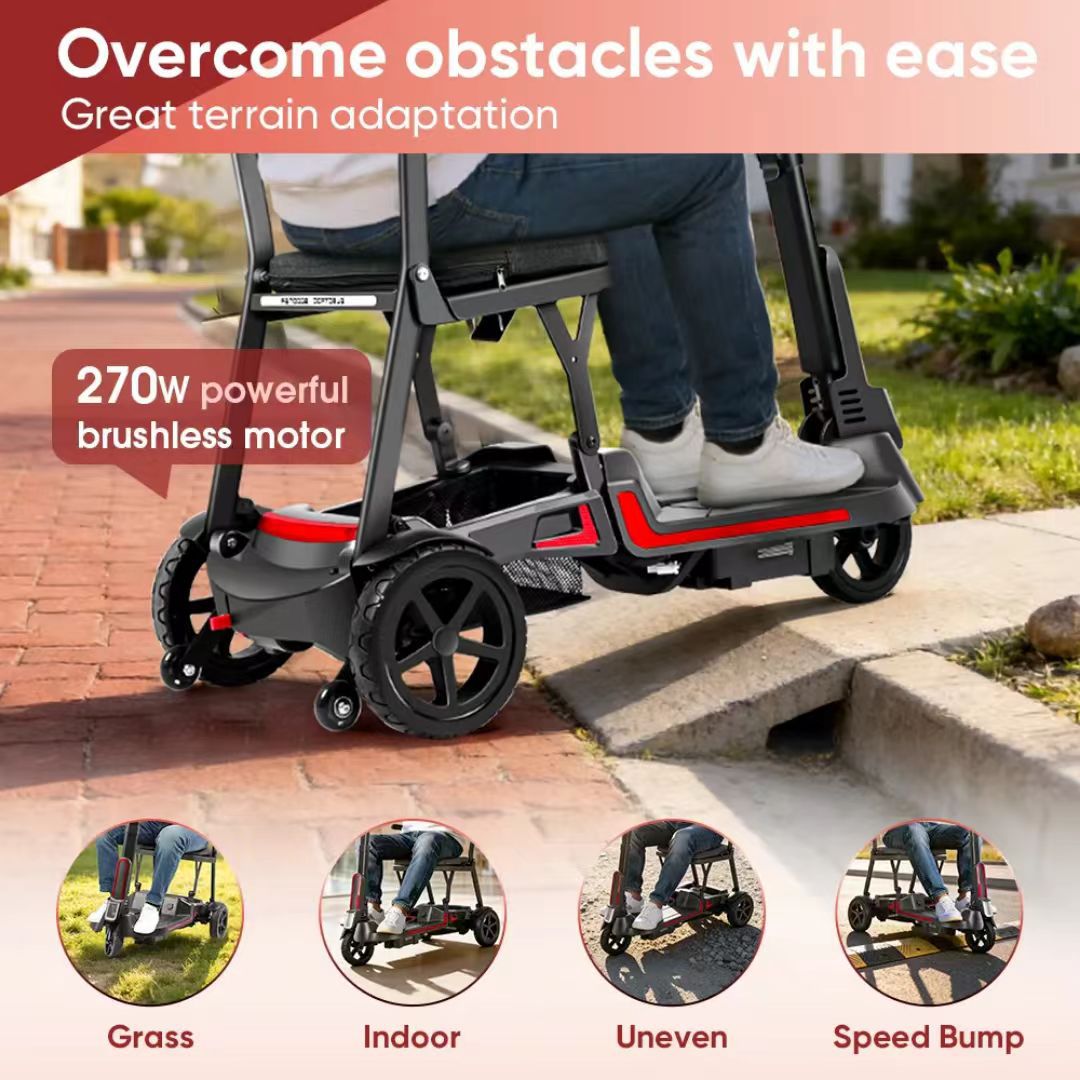 Ultra-Light and Easy-To-Transport Electric Scooter, Electric Four-Wheeler, Mobility Aid for the Elderly, Lightweight Four-Wheeler