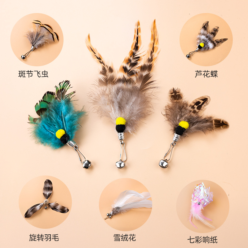 CFA赛级逗猫棒长杆猫玩具逗猫羽毛替换头幼猫小猫咪自嗨解闷神器|undefined