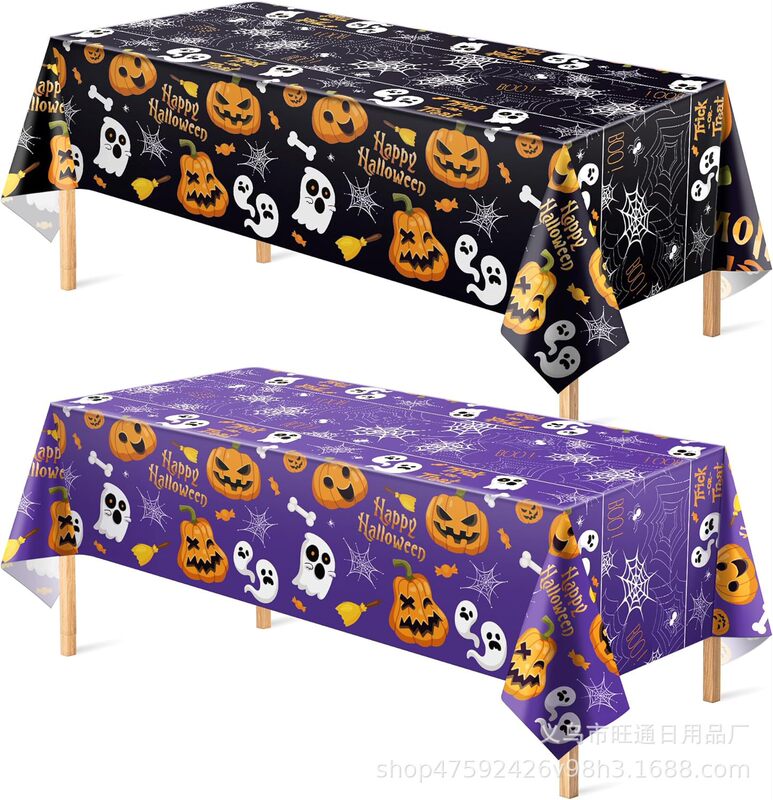 アマゾンの新型ハロウィーンテーマpe使い捨てテーブルクロス防水パーティーテーブルクロス背景布|undefined