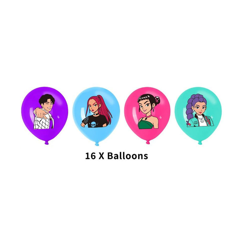 猎魔女团主题派对装饰生日场景布置K-POP拉旗蛋糕插旗气球套装|undefined