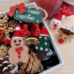 国境を越えたクリスマスウールフェルトかわいい雪だるま姜パイ人波点クリスマスツリー装飾ヘラジカ頭萌え趣味飾り
