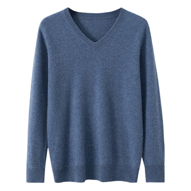 V-neck mountain cashmere sweater men's autumn and winter new men's long sleeve business bottoming sweater cashmere sweater a generation of hair