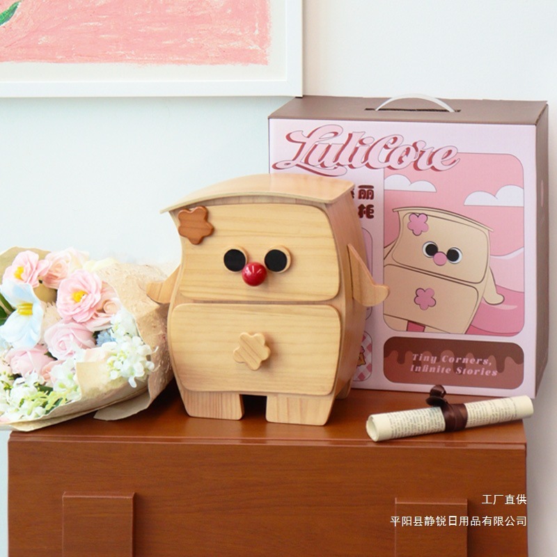 フルーツデザインの誕生日プレゼント、新築祝い、結婚祝い、ジュエリーボックス、無垢材のデスクトップ収納ボックス、親友へのシルクフラワー|undefined