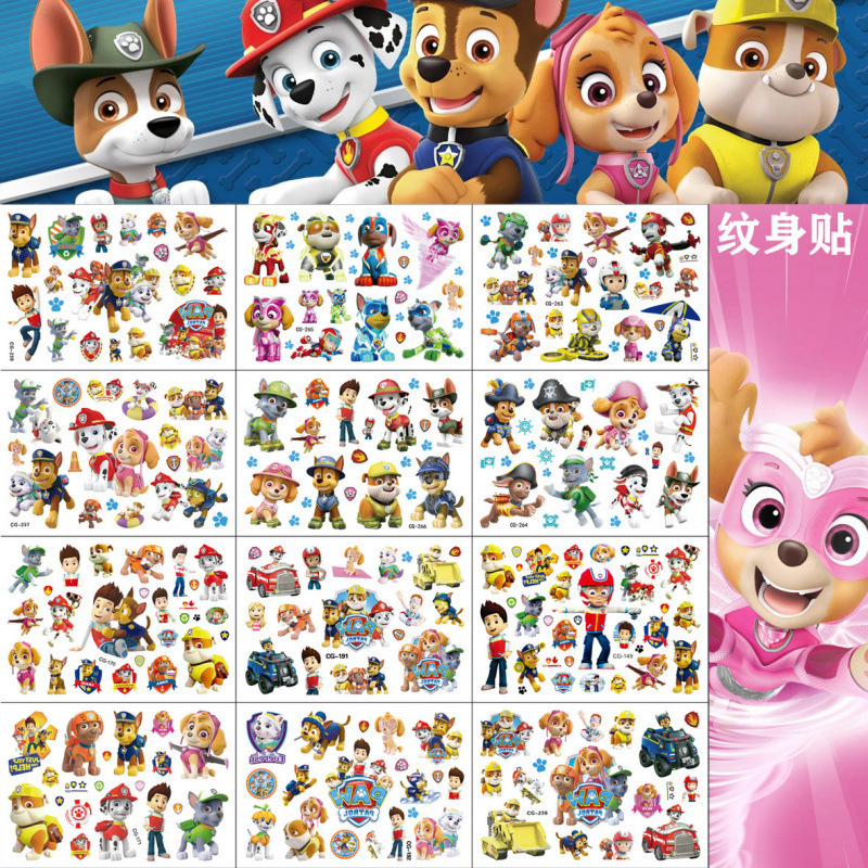 Children's Cartoon Paw Patrol Tattoo Stickers Water Transfer Stickers Paw Patrol Stickers with Great Achievements Stylish Cute Stickers Children's Cartoon Paw Patrol Tattoo Stickers Water Transfer Stickers Paw Patrol Stickers with Great Achievements Stylish Cute Stickers