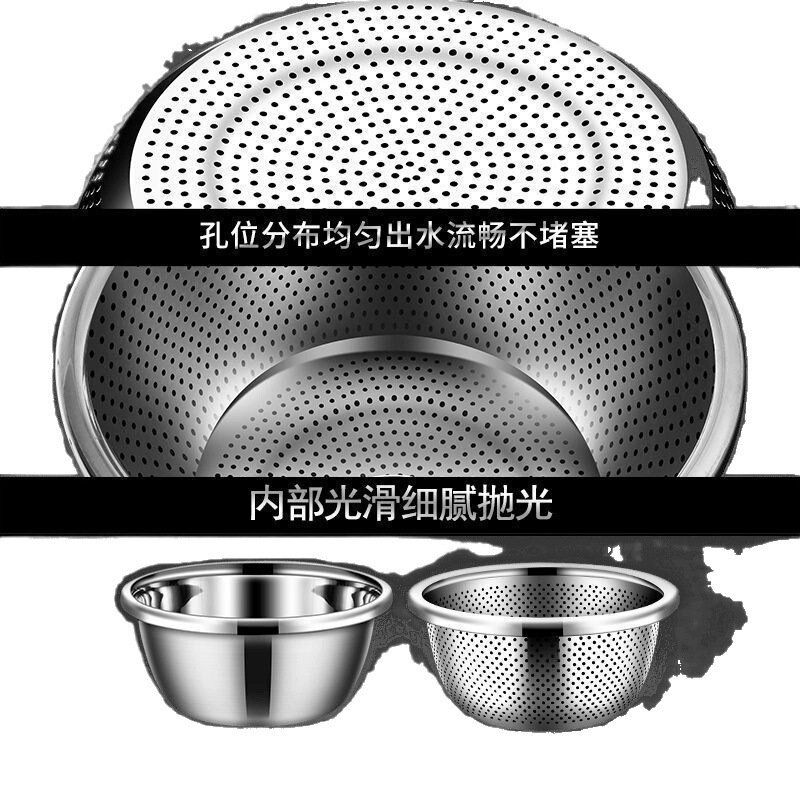 食品级不锈钢备菜盆洗菜盆和面盆沥水篮油盆面盆汤盆滤水篮打蛋盆|undefined