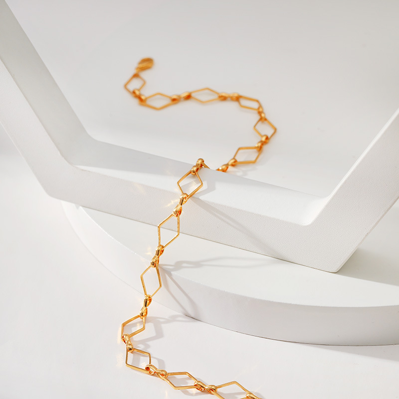 Simple Style Rhombus Copper Chain Necklace