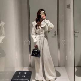 2025新款小个子早秋穿搭一整套女高级感灰色休闲运动卫衣两件套装