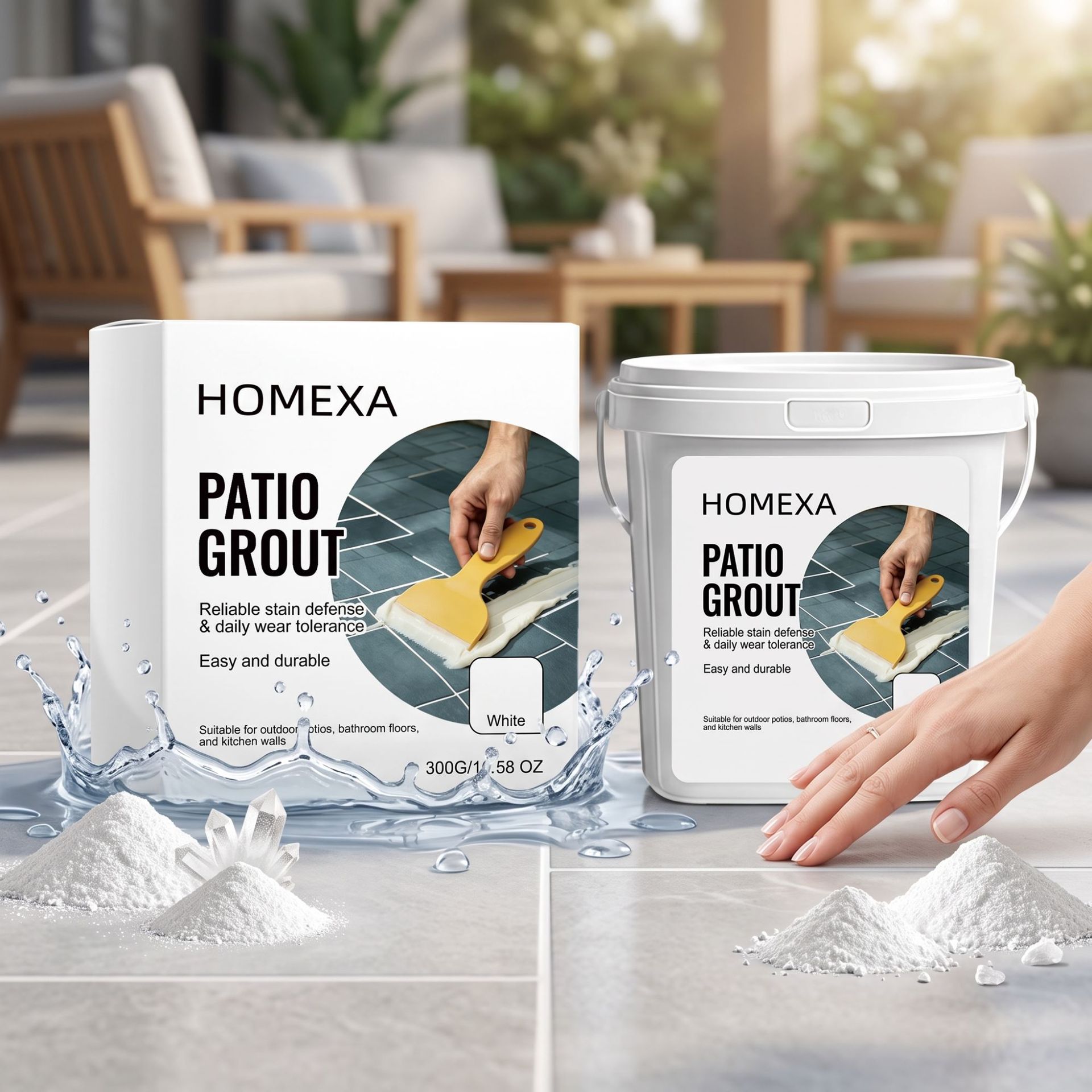 HOMEXA 庭院填缝剂（白色）日常瓷砖地砖缝隙多功能涂抹填补剂