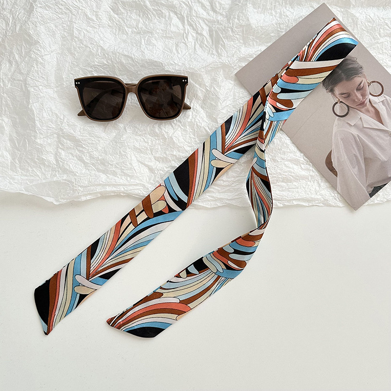 Bufanda de seda, tira larga, sentido de alta gama, nueva moda, todo-fósforo, diadema, cinturón para el cabello, bolso para el cabello, cinturón para el pañuelo multiusos