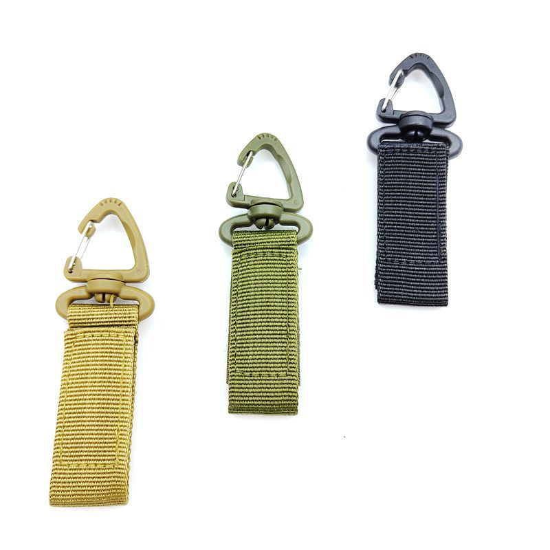Mochila táctica giratoria de 360 grados al aire libre hebilla colgante hebilla triangular de un solo punto mosquetón multifuncional llavero de anillo colgante tipo D