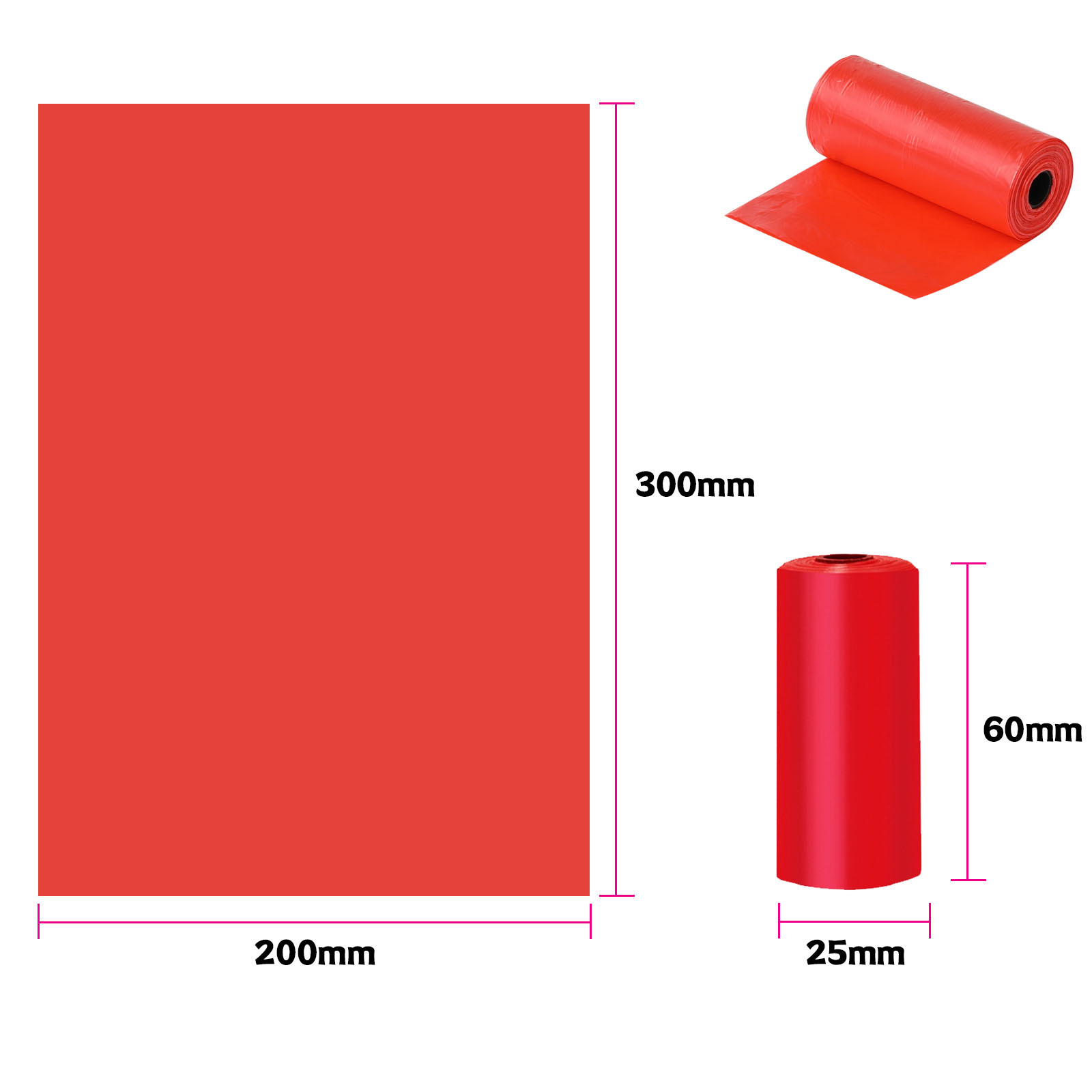 0.8 실크 PE 불분해성 신소재 레드