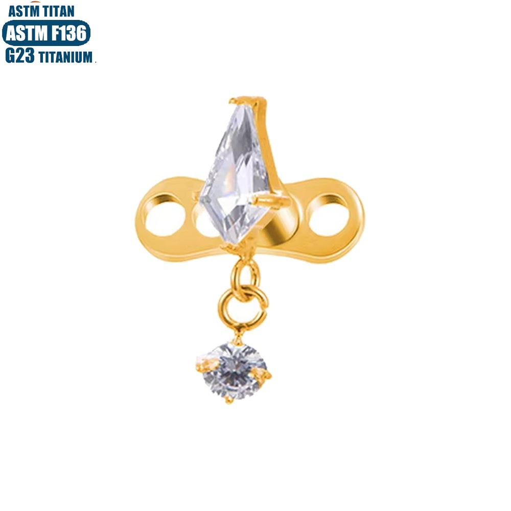 F136 Titanium Diamond Pendant Buried Nail Internal Thread Clavicle Subdermal Implant detail image 7