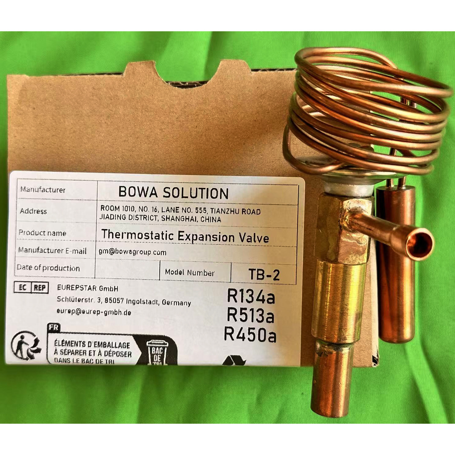 800W,R134热力膨胀阀适合大规模制造的家用热泵热水器， 无需调试