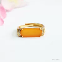 Yuyu S925 серебряное инкрустированное кольцо из натурального пчелиного воска Янтарное старинное седловое кольцо завод живет от имени HP2112603