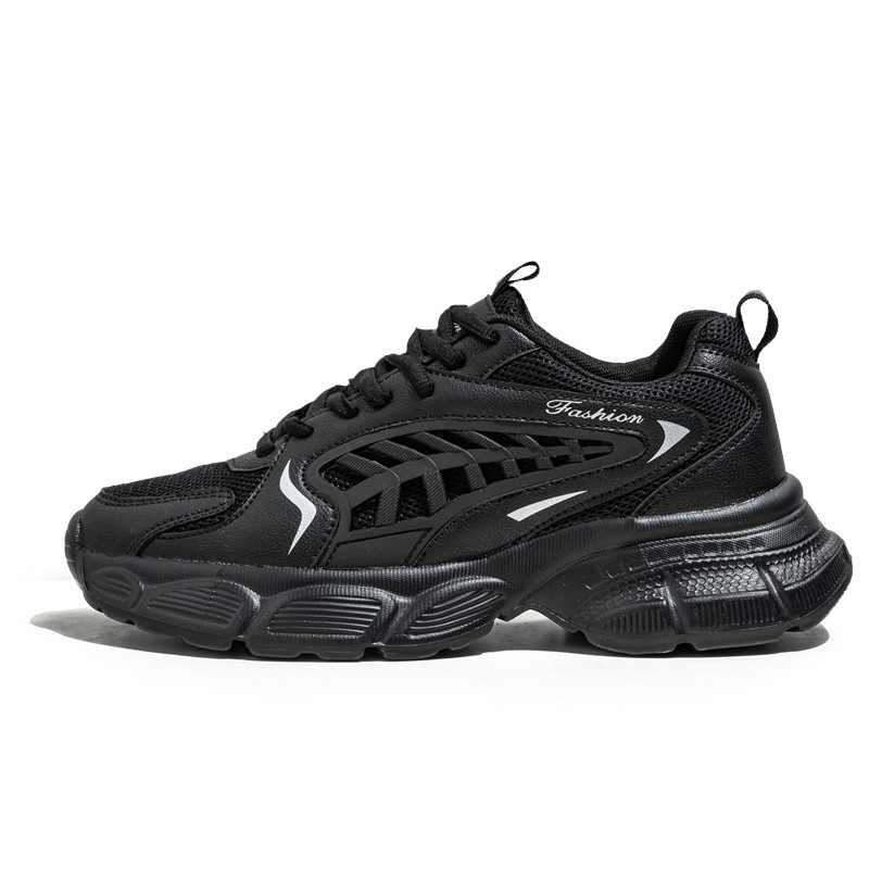 Tallas grandes zapatos de hombre otoño e invierno marca de moda de malla deportiva casual zapatos para correr adolescentes fondo grueso antideslizante resistente al desgaste zapatos de moda papá