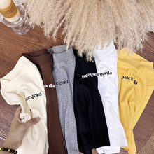 儿童中高领打底衫秋冬男童女童英文百搭上衣保暖内搭德绒内衣宝宝