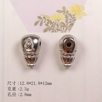 Gold-Plated Three-Way Phaseless Buddha Five-Sutra – Zərgərlik ara hissələri - silver-formless-buddha-large-size