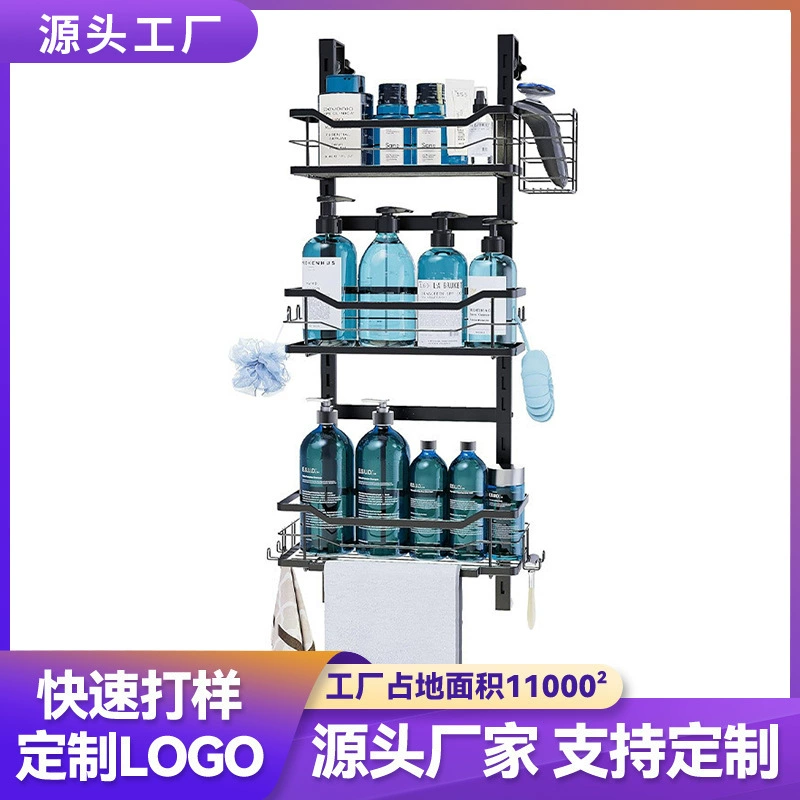 Настенная полка для хранения на двери Amazon, полка для хранения на двери ванной комнаты, трансграничная полка для хранения мусора без перфорации