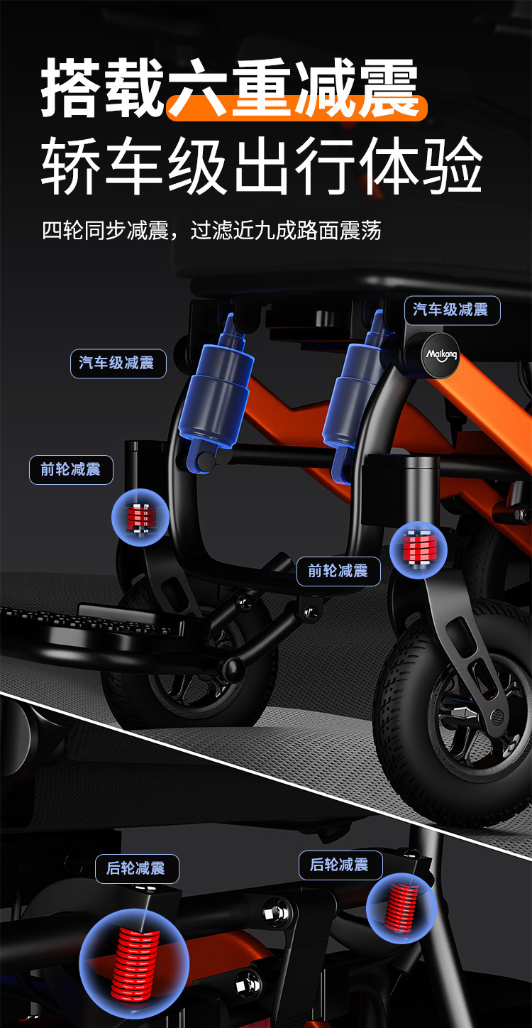Billion Electric Wheelchair for the Elderly, Intelligent, Fully Automatic, Lightweight and Portable Folding Scooter for the Elderly and Disabled