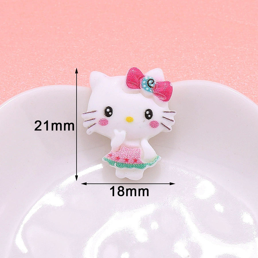Набор заколок Hello Kitty, кремовый пластик мультфильм аксессуары для украшения чехлов diy, мультимодель