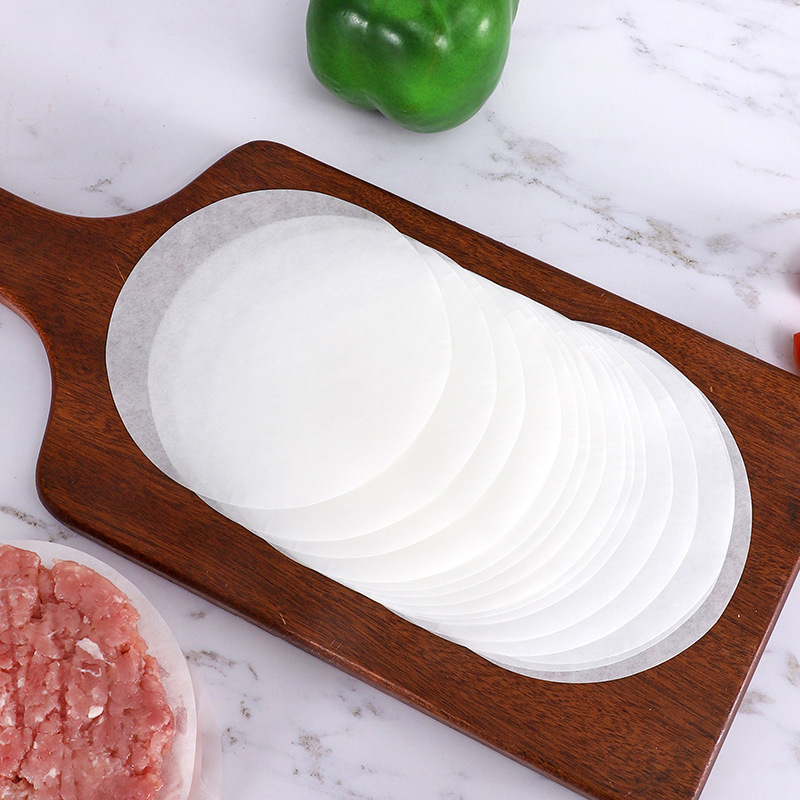 Factory wholesale 100 pieces of round food pad paper frozen meat partition paper non-stick double-sided silicone oil paper hamburger meat partition paper 3