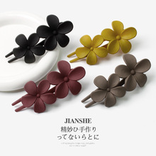 新款花朵果实发夹女 韩版高级感马尾鸭嘴夹时尚气质磨砂发夹发饰