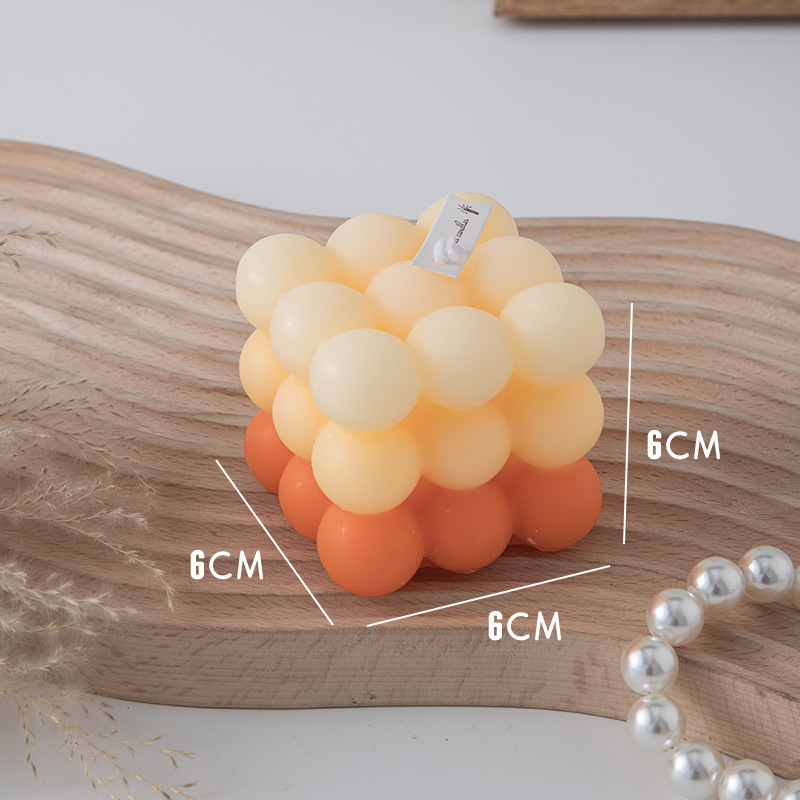 Velas aromáticas cúbicas transfronterizas al por mayor, regalos de cumpleaños, adornos creativos populares, accesorios para fotos DIY, degradado