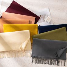 厂家秋冬新款纯色羊绒围巾披肩两用男女高级感百搭冬天保暖围脖