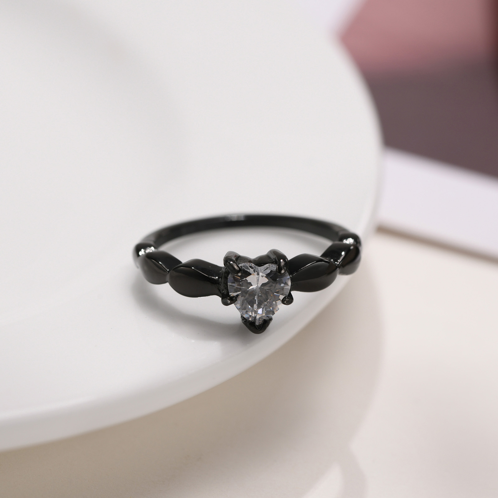 Simple Style Heart Shape Stainless Steel Rings Inlay Zircon Stainless Steel Rings display picture 30