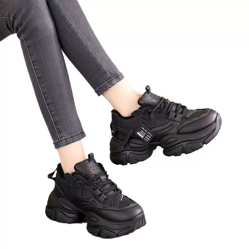 Кроссовки «dad shoes» женские с толстой подошвой, амортизирующая подошва, плюшевый утеплитель, осень–зима