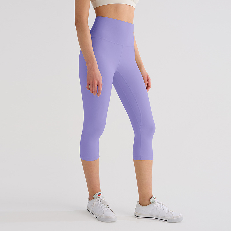 ルルヨガ クロップドパンツ レディース ハイウエスト ヒップアップ 伸縮性起毛 フィットネス サイクリングパンツ 吸湿速乾 スポーツタイツ|undefined