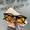 Tide, fashionable yellow sunglasses, glasses solar-powered, 2022 collection, Korean style