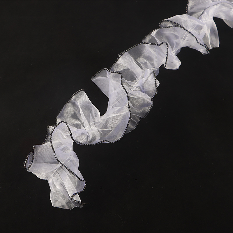 흰색 검은 가장자리 [플래시 원사] 2 m; sku 다이어그램 참조