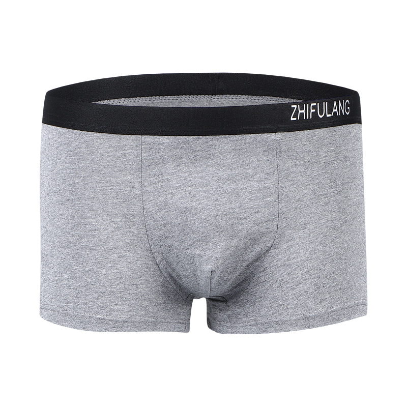 Fuente fabricante de algodón color sólido calzoncillos bóxer para hombres, transpirable y absorbente de sudor, calzoncillos de cintura media para hombres, pantalones sueltos de gran tamaño para jóvenes