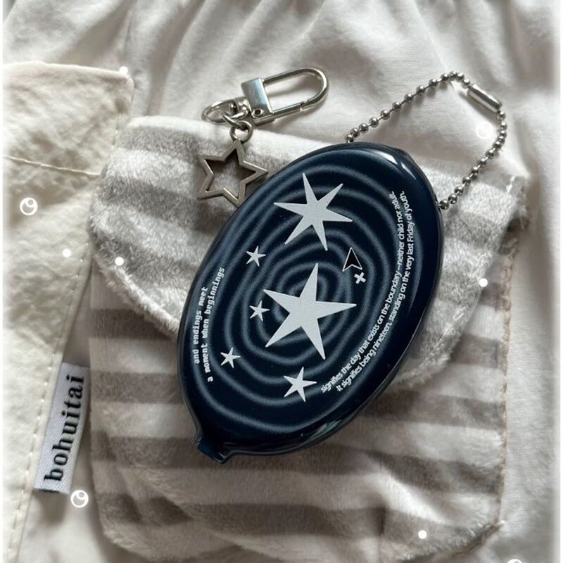 Korean-style swirl star coin purse pendant y2k wired earphone case access control keychain bag decoration imported cross-border Korean-style swirl star coin purse pendant y2k wired earphone case access control keychain bag decoration imported cross-border