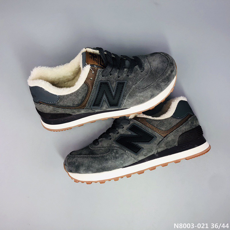 Zapatos Pitian al por mayor caliente NB574 otoño y invierno cerdo con capa de cabeza de lana más zapatos de correr casuales para hombres y mujeres