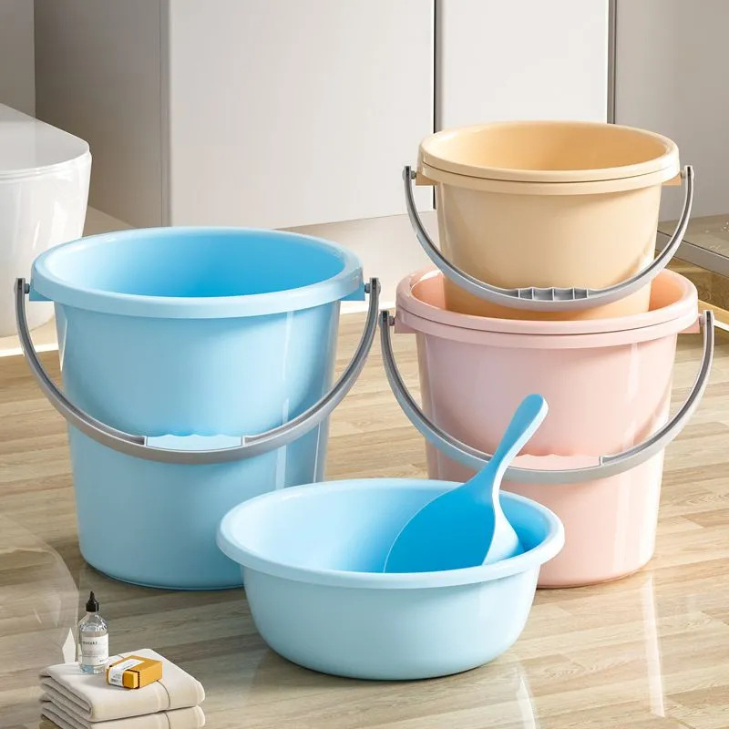 Bucket Household Plastic Large Student Dormitory Bucket Portable Thickened Bath Laundry Bucket Water Storage Cleaning Bucket suit