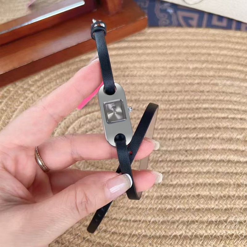 Mishali/米莉莎抖音爆款方形女表绕两圈皮带小众设计潮流时尚女表