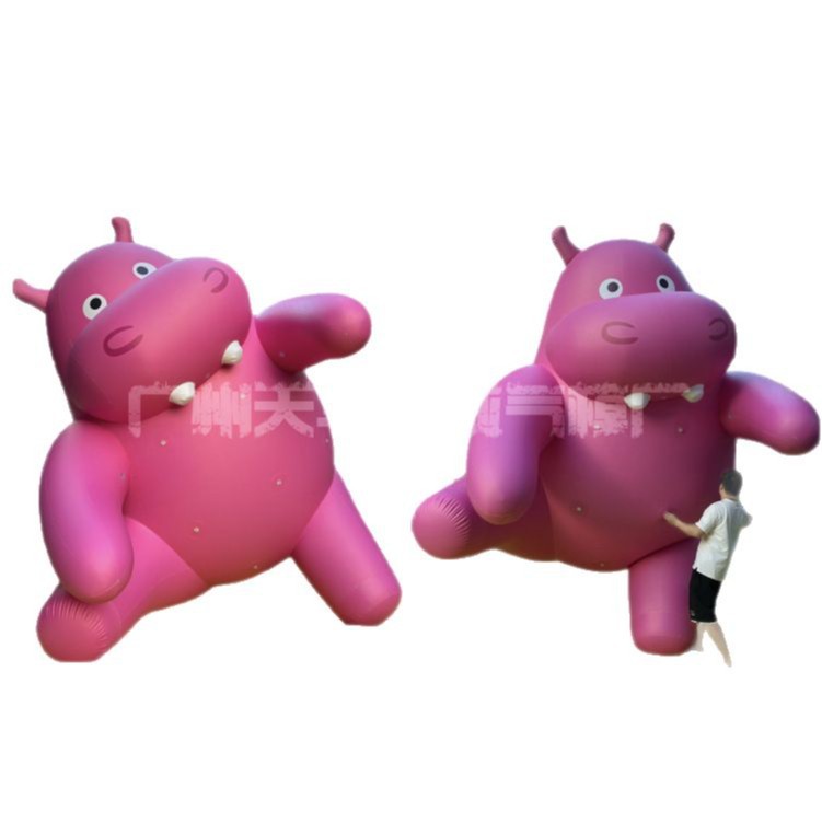 Gran modelo inflable de dibujos animados inflable decoración de centro comercial Meichen festival inflable de dibujos animados hipopótamo inflable