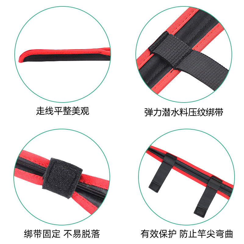 Varilla de carbono cubierta protectora ligeramente protectora punta de la varilla Varilla ligeramente bolsa protectora suministros de artes de pesca Varilla ligeramente anti-rotura ligeramente punta de la varilla cubierta protectora