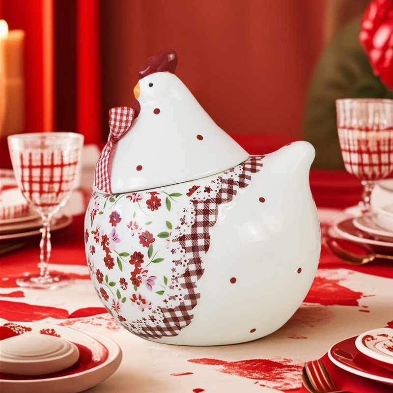 Fábrica directa pastoral serie de porcelana de cerámica de pascua caja de preservación transfronteriza comida regalos de pascua
