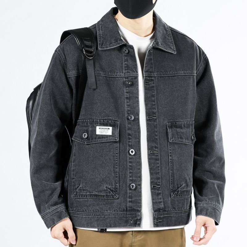 Autumn and Winter New American Retro Denim Jacket for Men, Stylish and Trendy, Versatile Casual Workwear Jacket with Large Pockets Autumn and Winter New American Retro Denim Jacket for Men, Stylish and Trendy, Versatile Casual Workwear Jacket with Large Pockets