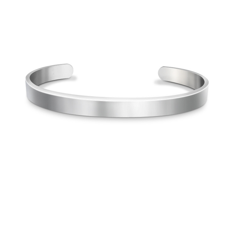 Daily Occasion Basic Classic Style Customization Laser Engraving Solid Color 201 Stainless Steel Cuff Bracelets In Bulk